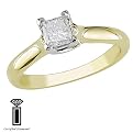 14KY 1/3ct Princess Cut Solitare Ring