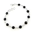 India Jewellery Handmade Bracelet Sterling Silver and Black Onyx 7.75 inches