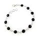 India Jewellery Handmade Bracelet Sterling Silver and Black Onyx 7.75 inches