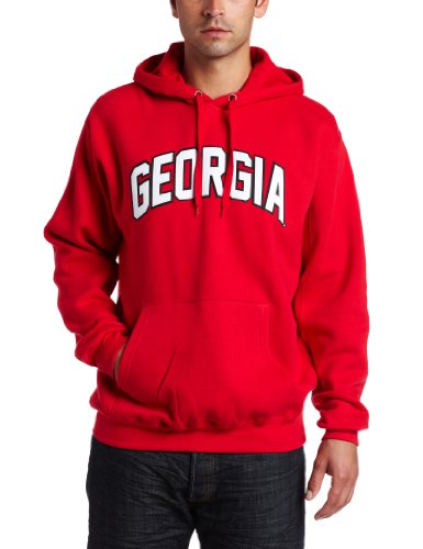 NCAA Men's Georgia Bulldogs Gameday Battle Long Sleeve Hooded Fleece Pullover (Athletic Red, Medium)