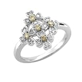 14k Two Tone Gold White and Chocolate Brown Diamond Ring / Band, Size 5.75 - 0.30 carat