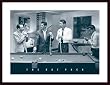 Art Poster Wood Framed Print - Rat Pack - Pool - Artist: unknown- Poster Size: 24 X 36