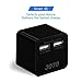 JOTO Dual Ports USB Wall Charger Power Adapter with Smart IC Intelligent High Speed Charging (17W/3.4A), Portable USB Travel Charger for Apple, Android and all other USB Powered Mobile Devices (2 Port USB Travel Charger) (Black)