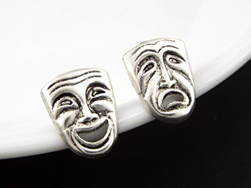 Theatre Mask Comedy and Tragedy Mismatched Stud Earrings