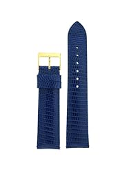 Watchband Genuine Lizard royal Blue 16mm
