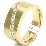 .61ct VVS E-F 14K Yellow Gold Half Eternity High End Mens Diamond Wedding Band