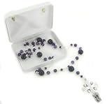 Sterling Silver and Amethyst Catholic Rosary Prayer Beads / Cross Necklace