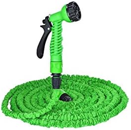 AZSHARAA Expandable and Flexible Garden Hose. 25, 50 and 75 Foot Expanding or Collapsible Hose for Strongest Magic Garden Hose and 7-pattern Spray Nozzle Expands and Contracts (25 FT, green)