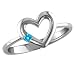 14k White Gold Sky Blue Topaz Heart Ring, Size 7