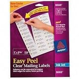 Avery Easy Peel 1 x 2 5/8 Inch Clear Address Label 750 Count (8660)