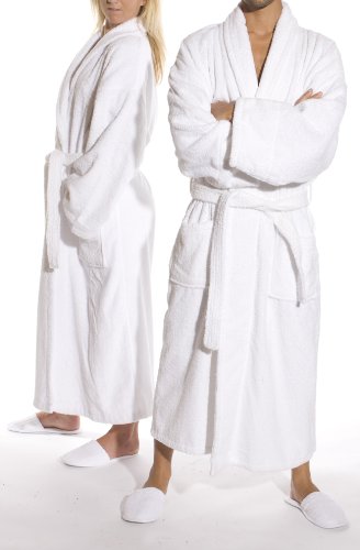 Turkishtowels Terry-Soft Shawl Bathrobe, 100% Combed Pure Turkish Cotton Terry Robe