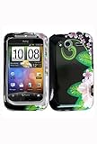 HTC Marvel / Wildfire S Graphic Case - Green Flower (Package include a Hand ....