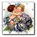 Vintage Young Cupid Kids with Flowers - 10x10 Wall Clock