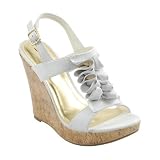 ARMONA Women's Wedge Sandals White Sz 7.5