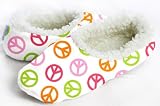 Snoozies Peace Sign Fleece Lined Footies