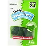 Dingo Denta-Treats Long-Lasting Chews, Regular 4 PK, 3.5 Inches, 4.8 Ounces, Green