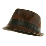 Sanded Fedora Hat - Brown