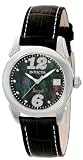 Invicta Womens Angel Diamond Accented Swiss Black Leather Strap Watch 0767
