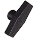 DimcoGray Black Thermoplastic T-Handle Wing Knob Female, Brass Insert: 3/8-16" Thread x 1/2" Depth, 2-1/2" Diameter x 1-1/4" Height x 3/4" Hub Dia x 5/8" Hub Length  (Pack of 10)