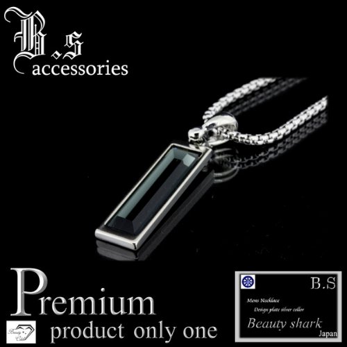 キュービックジルコニア石使用/ブラックスタイル/ORチェーンネックレスM-Black