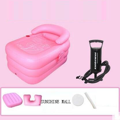 Folding bathtub, Portable bathtub, Plastic bathtub ,Spa bathtub, Massage bathtub.Inflatable tub48 (Pink)