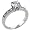 Round Cut Cz With 3 Baguettes Promise Wedding Engagement Solitaire Ring