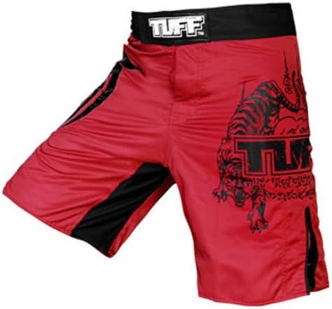 Tuff MMA Red Board Shorts Black Tattoo Fighting Training Free Express Ship