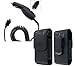 Car Charger + Vertical Leather Swivel Case for Samsung Rugby 4 SM-B780A-Auction4tech Brand