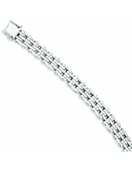 Genuine 14K White Gold 9.7Mm Polished Fancy Link Bracelet 8.5 Inches 100% Satisfaction Guaranteed.