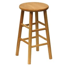 Winsome Wood 24-Inch Beveled Seat Barstool with Natural Finish, Set of 2 by Winsome Wood