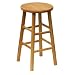 Winsome Wood 24-Inch Beveled Seat Barstool with Natural Finish, Set of 2