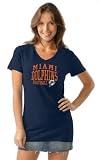 Miami Dolphins Women's Tri Blend V Neck T-Shirt- by Alyssa Milano