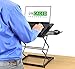 CD4 Portable Laptop Standing Desk Converter & Adjustable Laptop Desk Stand. Ergonomic sit Stand up Desktop Riser Topper Small Compact Mobile Tall Folding Height Angle tilt Workstation Attachment