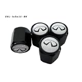 AGT Aluminum Black Valve Caps Tire Cap Stem for Infiniti Wheels (Pack of 4) by AGT