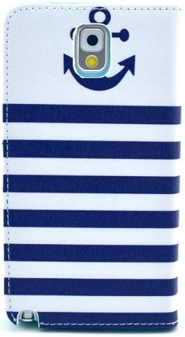 Note 3 Case,Galaxy Note 3 Case, Welity Retro Luxury Anchor PU Leather Wallet Type Magnet Design Flip Case Cover Credit Card Holder Pouch Case--and one gift