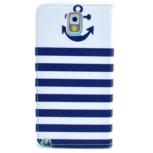 Note 3 Case,Galaxy Note 3 Case, Welity Retro Luxury Anchor PU Leather Wallet Type Magnet Design Flip Case Cover Credit Card Holder Pouch Case--and one gift