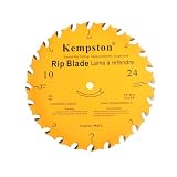 Kempston 99312 10-Inch by 24 Tooth Industrial Rip Thick Kerf Blade with 5/8-Inch Arbor and Teflon Coating