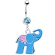 Boyish Blue Elephant Belly Ring