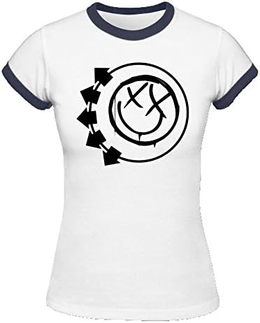 Tinage Blink 182 T Shirts Womens Ringer T-Shirt A0055 Fuunny Tshirts White Black S