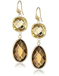 Goldtone Lemon and Smokey Quartz Earrings