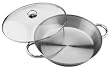 Kinetic Classicor 5-1/2-Quart Stainless-Steel Paella Pan with Glass Lid