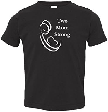 Heartfelt Pride Toddler - Two Mom Strong - T-Shirt Black