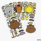 12 Sheets of Make Your Own Safari Animal Stickers