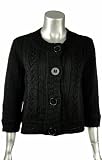 Cynthia by Cynthia Steffe 3/4 Sleeve Wool Knit Cardigan Large Black