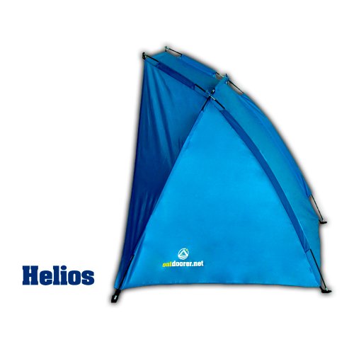 Outdoorer - tente de plage Parasol coupe-vent Helios Bleu, très légère UV 50+