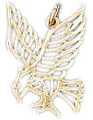Dazzlers Solid 14k Gold Flying Eagle Charm Pendant Available in three colors from jewelsberry (weights: 1.1 grams only)