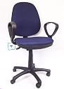 Swivel Operators Chair with arm rests - Blue Fabric