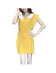 Polyester Short Sleeves Mini Dress 