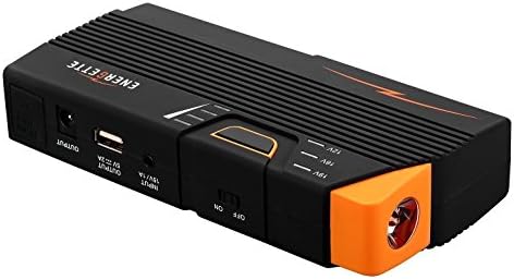 Energette Multifunction Compact Car Jump Starter Kit, PowerBeast Z16 13,000mAh w/400 Peak Amps, 4-in-1 Phone Power Station, 8-in-1 laptop charger &amp; LED Emergency Light - Pouch included