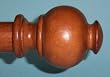Button Wood Finial in Estate Oak finish for a 1-3/8" dowel rod - 2/pack [CAPITOL CITY LUMBER]